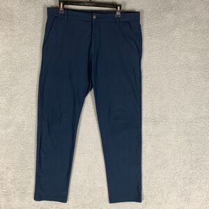 Lululemon Commission Pant Mens 34 x 30 Navy Classic Tapered Fit Flat Front Chino
